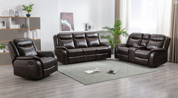Gel Leather Manual Recliner 3Pcs Set- Brown -11926