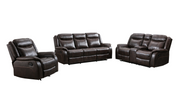 Gel Leather Manual Recliner 3Pcs Set- Brown -11926