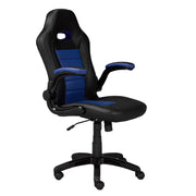 Black /Blue Leather Office Chair #033808
