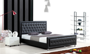Leather Upholstered Hydraulic Storage Bed- Black Color #01280