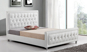 Leather Upholstered Hydraulic Storage Bed- White Color #01280