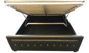 Leather Upholstered Hydraulic Storage Bed- Black Color #01280