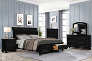 Solid Wood Bedroom Set -Black Color #05CHARL