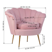 Pink Velvet Accent Chair With Golden Legs- #21Gafford