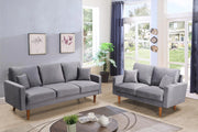 Velvet Upholstered 3Pcs Sofa Set- Grey Color #217011