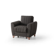 Fabric Upholstered with Hard Plastic Legs Sofa Set-  Storage Sofa/Sofa Bed Set - Black Color #Alvina