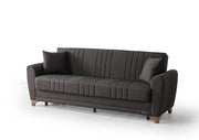 Fabric Upholstered with Hard Plastic Legs Sofa Set-  Storage Sofa/Sofa Bed Set - Black Color #Alvina