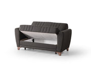 Fabric Upholstered with Hard Plastic Legs Sofa Set-  Storage Sofa/Sofa Bed Set - Black Color #Alvina