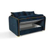 Turkish Made 3Pcs Sofa Set with Underneath Storage-Blue Color