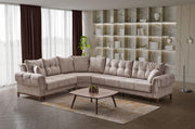 Turkish Made Sectional Sofa Bed with Storage- Beige Color #16MARI