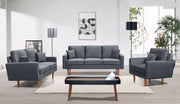 Velvet Upholstered 3Pcs Sofa Set- Grey Color #217011