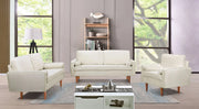 Velvet Upholstered 3Pcs Sofa Set with Stitched Seats- Beige #217020