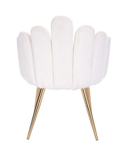 White Velvet Accent Chair With Golden Legs-#21Medley
