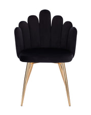 Black Velvet Accent Chair With Golden Legs-#21Medley