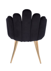 Black Velvet Accent Chair With Golden Legs-#21Medley