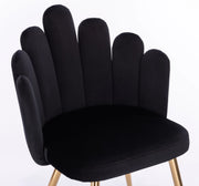 Black Velvet Accent Chair With Golden Legs-#21Medley