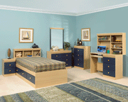 Canadian Made Kids Bedroom Set with Bookshelf Headboard #0974