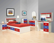 Canadian Made Kids Bedroom Set with Bookshelf Headboard #0977