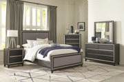 Solid Wood Bedroom Set with Padded Headboard and Footboard- 111536