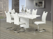 5Pcs Glossy Finish Modern Dining Set- White/Black Chairs