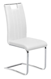 5Pcs Glossy Finish Modern Dining Set- White/Black Chairs