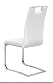 5Pcs Glossy Finish Modern Dining Set- White/Black Chairs