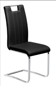 5Pcs Glossy Finish Modern Dining Set- White/Black Chairs