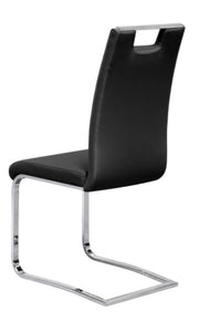 5Pcs Glossy Finish Modern Dining Set- White/Black Chairs