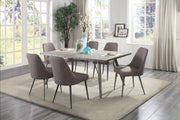 Wooden Top with Metal Legs Elegant Dining Set