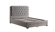 Fabric Upholstered Bed with 2 Drawers on footboard- 030518