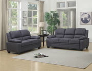 Grey Linen Fabric Upholstered Sofa Set with Padded Arms- #119151