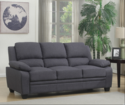 Grey Linen Fabric Upholstered Sofa Set with Padded Arms- #119151