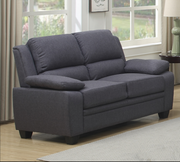 Grey Linen Fabric Upholstered Sofa Set with Padded Arms- #119151