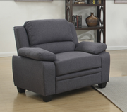 Grey Linen Fabric Upholstered Sofa Set with Padded Arms- #119151