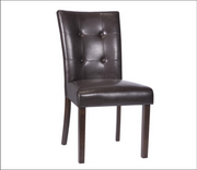 Wooden Round Table with 4 PU Leather Upholstered Chairs Dining Set #112621