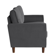 Grey Velvet Upholstered Sofa and Love Seat Set#119348