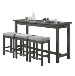 4Pcs Counter Height Table Set- Grey