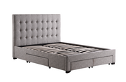 Fabric Upholstered Bed with 4 Drawers - Grey Color #031952