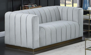 Velvet Sofa Set with Gold Color Base- Grey Color #065101