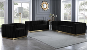 Velvet Sofa Set with Gold Color Base- Grey Color #065101