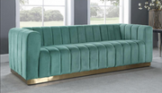 Velvet Sofa Set with Gold Color Base- Mint Color #065101