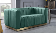 Velvet Sofa Set with Gold Color Base- Mint Color #065101