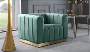 Velvet Sofa Set with Gold Color Base- Mint Color #065101