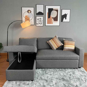 Sectional Sofa Bed with Reversible Chaise with Storage Underneath- Grey Color #16ROY
