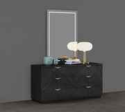 Glossy Finish Modern Bedroom Set with Lights On Headboard and a  Drawer on Footboard- 06Stark