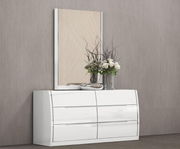 Modern Solid Wood Bedroom Set with Lacquer Finish in White Color #06PHOEBE