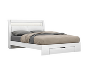 Modern Solid Wood Bedroom Set with Lacquer Finish in White Color #06PHOEBE
