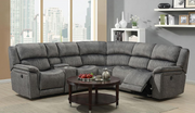 Fabric Upholstered Power Recliner Sectional-Grey Color #066129