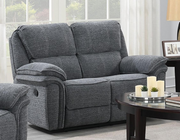 Fabric Manual Recliner Set with Wireless Phone Charger on Sofa- Grey Color