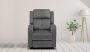 Velvet Upholstered Manual Recliner Set- Grey Color